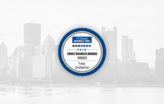Pittsburgh Business Times, The List, 2019 Family Buiness Awards Winner, Franjo Construction