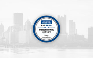 Franjo Construction honored by the Pittsburgh Business Times, The List, 2019 Fastest Growing Compaines.