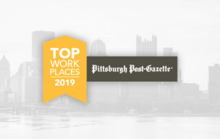 Award for Top Workplaces 2019 given by the Pittsburgh Post-Gazette