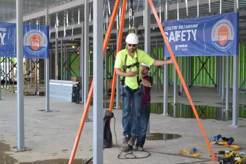 Franjo safety demonstration equipment at OSHA's National Safety Stand-Down to Prevent Falls in Construction