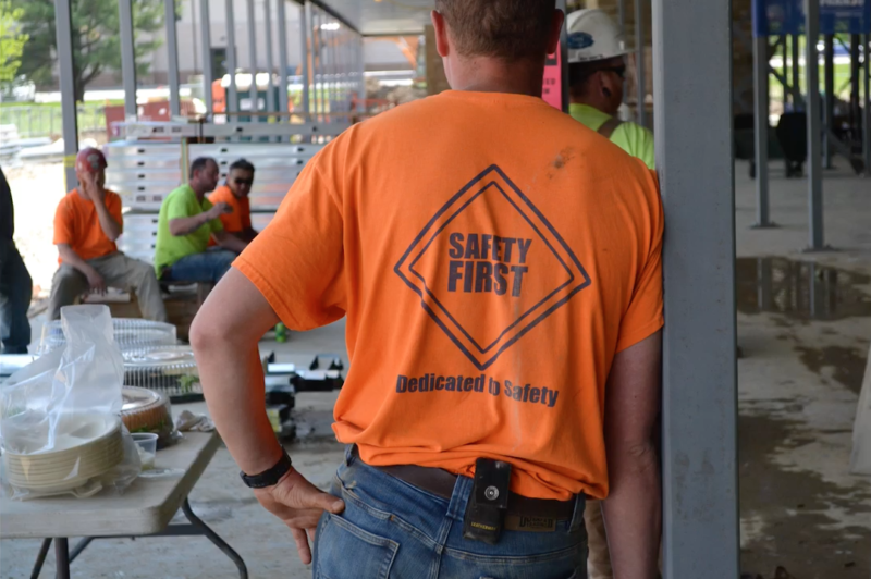 safety first t-shirt for OSHA's National Safety Stand-Down to Prevent Falls in Construction